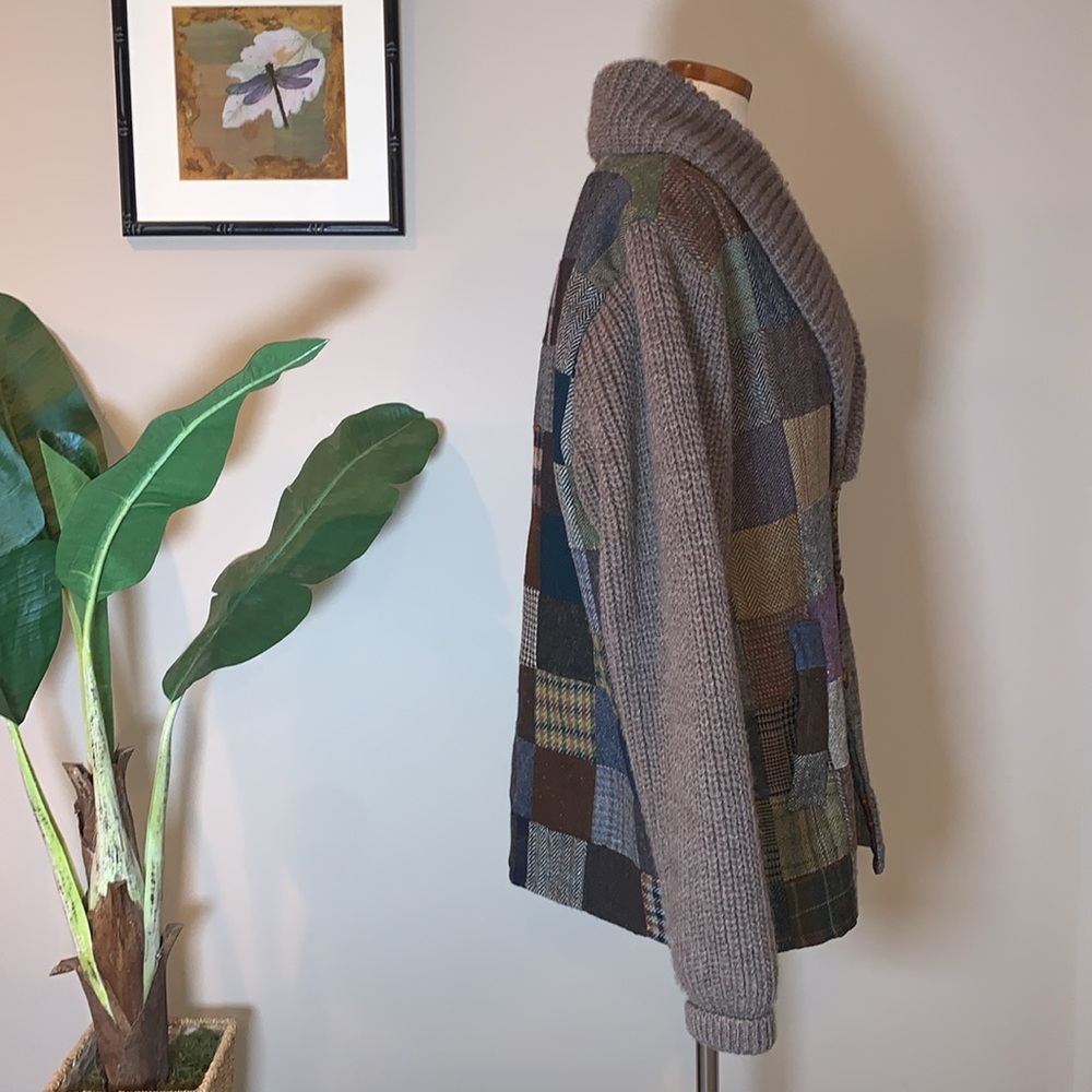 Orvis Multicolor Patchwork Shawl Collar Jacket - image 4